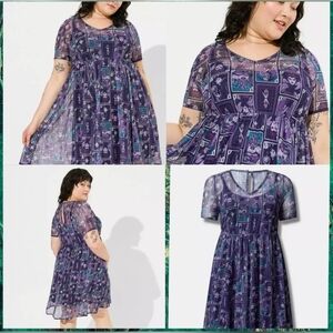 Discontinued! Like New Torrid Villains Mini Mesh Skater Dress Size 1 (14-16)